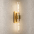 TIFEROR Brass Gold Wall Sconce, Modern Dimmable E26 LED Bathroom Wall Light