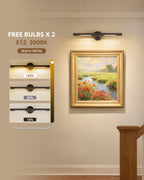 TIFEROR Brass Bronze Picture Light, Dimmable LED Wall Lamps for Bedroom