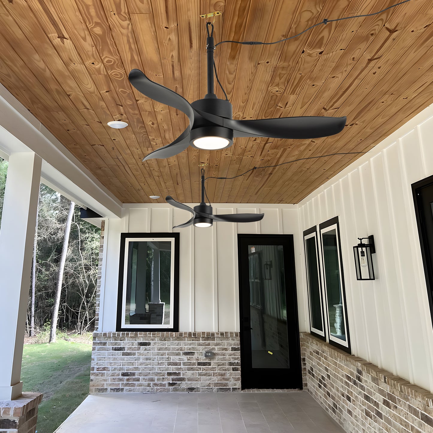 42" Wet Rated Hanging Gazebo Fan with Remote, Outdoor Ceiling Fan with Light for Patios